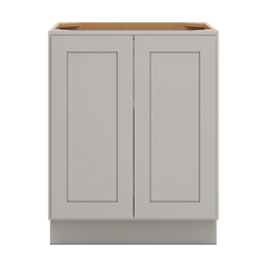 CNC Luxor 5-Piece Misty Grey 27" W Full Height Double Door Base Cabinet W/ 1 Pullout Shelf