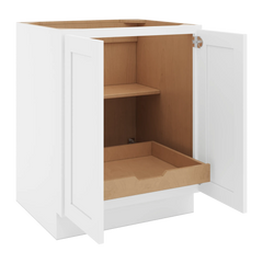 CNC Luxor 5-Piece White 27" W Full Height Double Door Base Cabinet W/ 1 Pullout Shelf