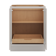 CNC Luxor 5-Piece Misty Grey 27" W Full Height Double Door Base Cabinet W/ 1 Pullout Shelf