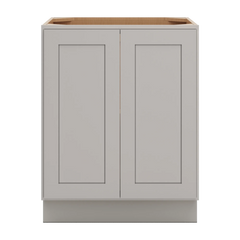 CNC Luxor 5-Piece Misty Grey 27" W Full Height Double Door Base Cabinet W/ 2 Pullout Shelf