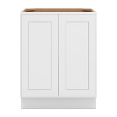 CNC Luxor 5-Piece White 27" W Full Height Double Door Base Cabinet W/ 2 Pullout Shelf