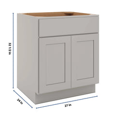 CNC Luxor Misty Grey 27" W X 32 1/2" H  Single Drawer Double Door Base Cabinet