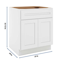 CNC Luxor 5-Piece White 27" W X 32 1/2" H  Single Drawer Double Door Base Cabinet