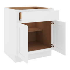 CNC Luxor White 27" W X 32 1/2" H  Single Drawer Double Door Base Cabinet