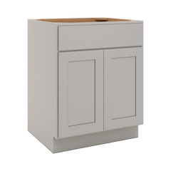 CNC Luxor Misty Grey 27" W 1 Drawer Double Door Base Cabinet W/ 1 Pullout Shelf