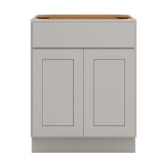CNC Luxor Misty Grey 27" W 1 Drawer Double Door Base Cabinet W/ 1 Pullout Shelf