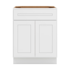 CNC Luxor 5-Piece White 27" W 1 Drawer Double Door Base Cabinet W/ 1 Pullout Shelf