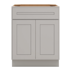 CNC Luxor 5-Piece Misty Grey 27" W 1 Drawer Double Door Base Cabinet W/ 2 Pullout Shelf