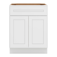 CNC Luxor 5-Piece White 27" W 1 Drawer Double Door Base Cabinet W/ 2 Pullout Shelf