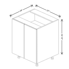 Fabuwood Ovela Catalina Bianco Gloss 27" W X 34 1/2" H X 24" D Full Height Double Door Base Cabinet