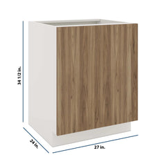 Modernform Cabinet Walnut 27" W X 34 1/2" H X 24" D Full Height Double Door Base Cabinet