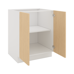 Modernform Cabinet Natural Oak 27" W X 34 1/2" H X 24" D Full Height Double Door Base Cabinet