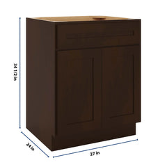 CNC Luxor Espresso 27" W 1 Drawer Double Door Base Cabinet