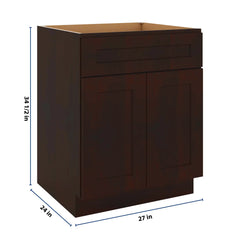 J&K Java Coffee S1 Double Door Standard Base Cabinet - 27" W