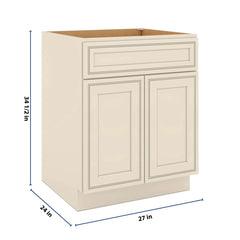 J&K Pearl Glazed H9 Double Door Standard Base Cabinet - 27" W