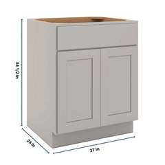 CNC Luxor Misty Grey 27" W 1 Drawer Double Door Base Cabinet