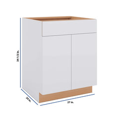 Modernform Cabinet Matte White 27" W X 34 1/2" H X 24" D Double Door Base Cabinet