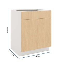 Modernform Cabinet Natural Oak 27" W X 34 1/2" H X 24" D Double Door Base Cabinet