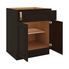 J&K Espresso K8 Double Door Standard Base Cabinet - 27" W
