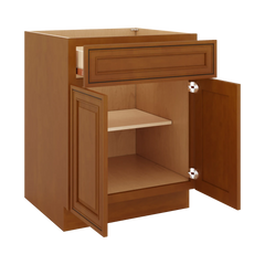 J&K Mocha Glazed K10 Double Door Standard Base Cabinet - 27" W