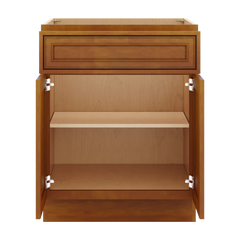 J&K Mocha Glazed K10 Double Door Standard Base Cabinet - 27" W