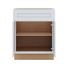 J&K White Shaker S8 Double Door Standard Base Cabinet - 27" W