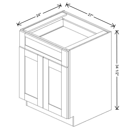 Fabuwood Quest Metro Frost 27" W X 34 1/2" H X 24" D Double Door Base Cabinet