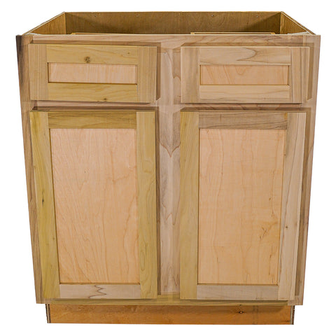 Kitchen Base Cabinet | Unfinished Poplar | Shaker Style | 30"