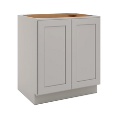 CNC Luxor 5-Piece Misty Grey 30" W Full Height Double Door Base Cabinet W/ 1 Pullout Shelf
