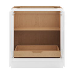 CNC Luxor White 30" W Full Height Double Door Base Cabinet W/ 1 Pullout Shelf