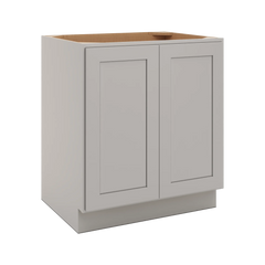 CNC Luxor 5-Piece Misty Grey 30" W Full Height Double Door Base Cabinet W/ 2 Pullout Shelf