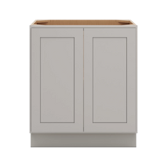 CNC Luxor 5-Piece Misty Grey 30" W Full Height Double Door Base Cabinet W/ 2 Pullout Shelf