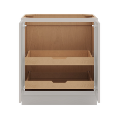 CNC Luxor 5-Piece Misty Grey 30" W Full Height Double Door Base Cabinet W/ 2 Pullout Shelf