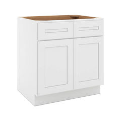 CNC Luxor 5-Piece White 30" W X 32 1/2" H Double Door 2 Drawer Base Cabinet
