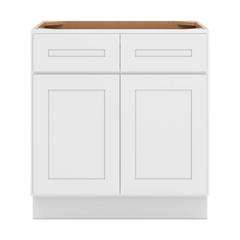 CNC Luxor 5-Piece White 30" W X 32 1/2" H Double Door 2 Drawer Base Cabinet
