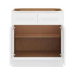 CNC Luxor 5-Piece White 30" W X 32 1/2" H Double Door 2 Drawer Base Cabinet