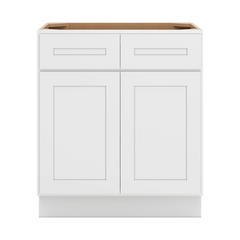 CNC Luxor 5-Piece White 30" W 2 Drawer Double Door Base Cabinet W/ 1 Pullout Shelf