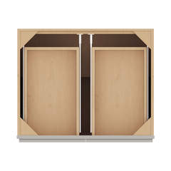 CNC Luxor 5-Piece Misty Grey 30" W 2 Drawer Double Door Base Cabinet W/ 1 Pullout Shelf