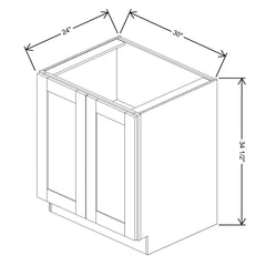 Fabuwood Allure Luxe Mint Green 30" W X 34 1/2" H X 24" D Full Height Double Door Base Cabinet