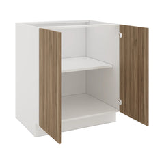 Modernform Cabinet Walnut 30" W X 34 1/2" H X 24" D Full Height Double Door Base Cabinet