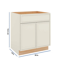 Modernform Cabinet Slim Dove White 30" W X 34 1/2" H X 24" D Double Door Base Cabinet