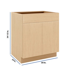 Modernform Cabinet Natural Oak 30" W X 34 1/2" H X 24" D Double Door Base Cabinet
