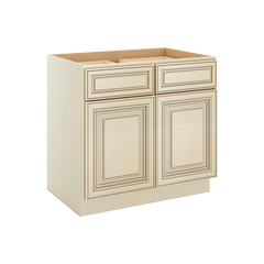 J&K Creme Glazed A7 Double Door Standard Base Cabinet - 30" W