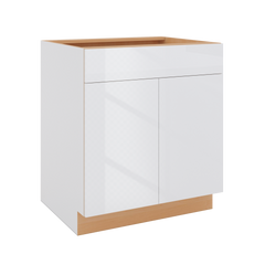 Modernform Cabinet Gloss White 30" W X 34 1/2" H X 24" D Double Door Base Cabinet
