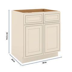 J&K Pearl Glazed H9 Double Door Standard Base Cabinet - 30" W
