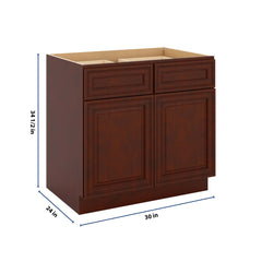 J&K Mahogany J5 Double Door Standard Base Cabinet - 30" W