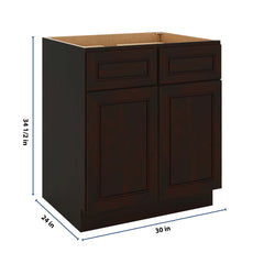 J&K Espresso K8 Double Door Standard Base Cabinet - 30" W