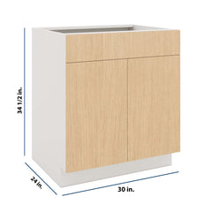 Modernform Cabinet Natural Oak 30" W X 34 1/2" H X 24" D Double Door Base Cabinet