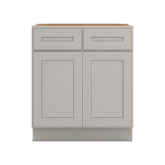 CNC Luxor 5-Piece Misty Grey 30" W 2 Drawer Double Door Base Cabinet