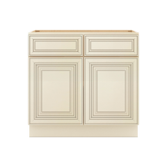 J&K Creme Glazed A7 Double Door Standard Base Cabinet - 30" W